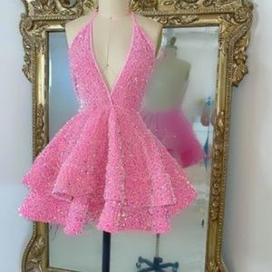 Pink tutu sequin dress